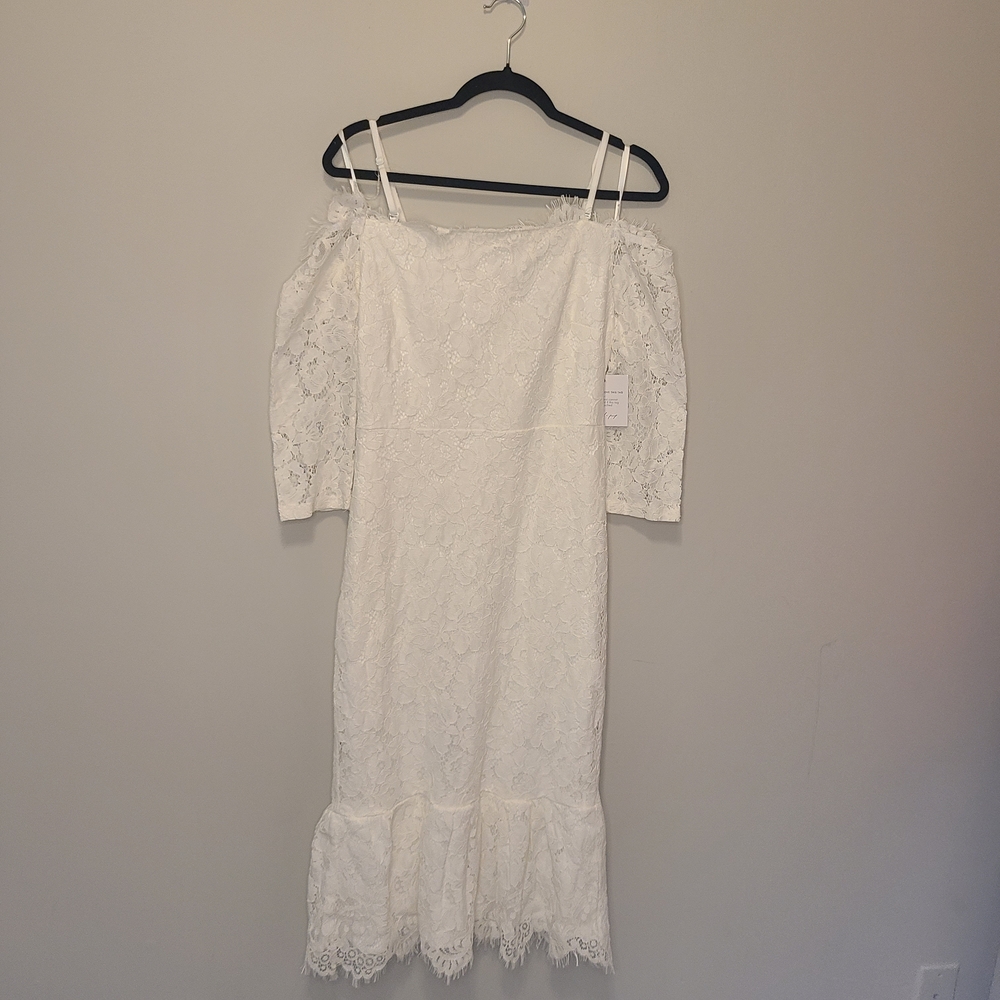 NWT Petal & Pup White Lace Long Sleeve Dress Size Small - Picture 7 of 12